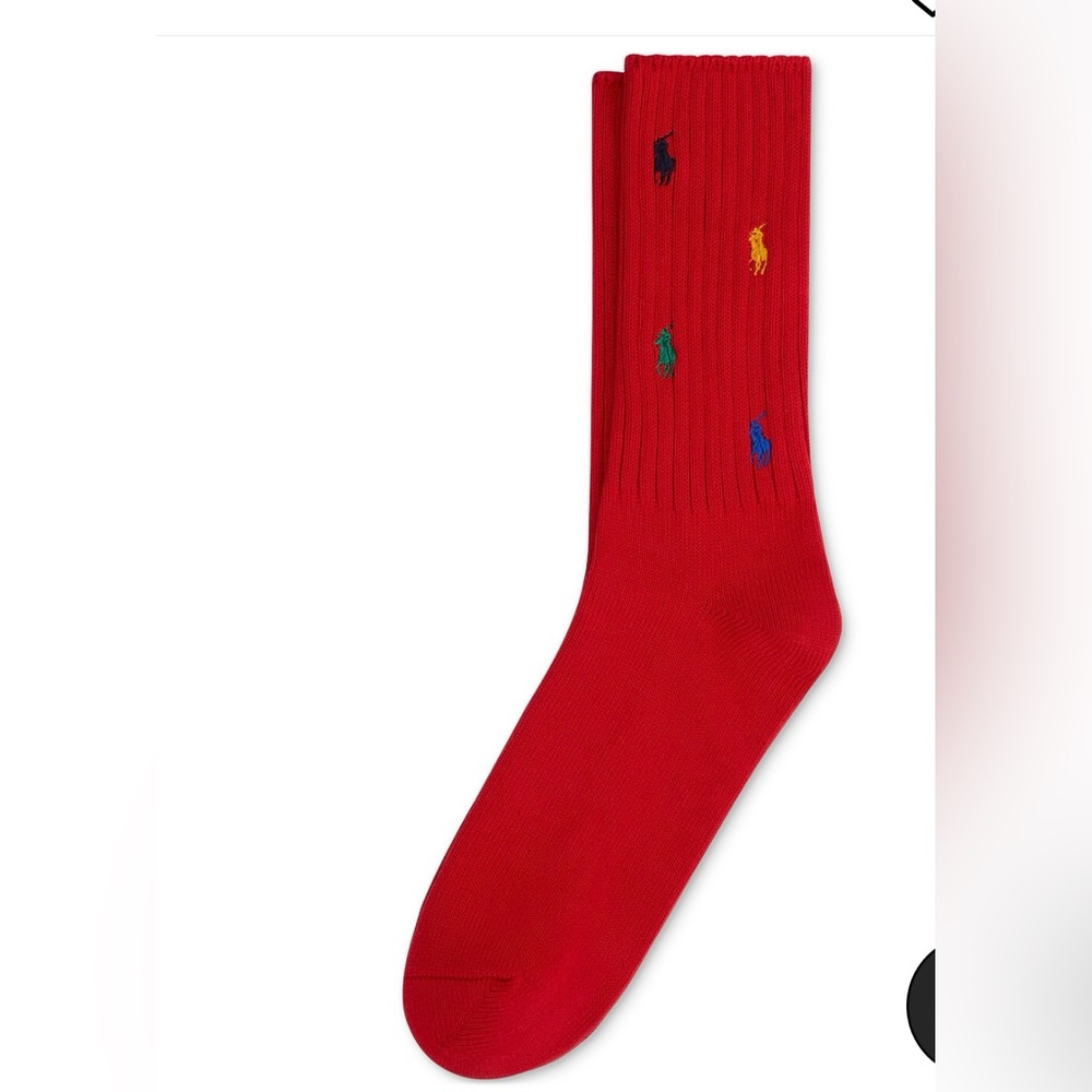 Polo Ralph Lauren Men's Rainbow Pony Crew Socks/Size 10-13/nwt
